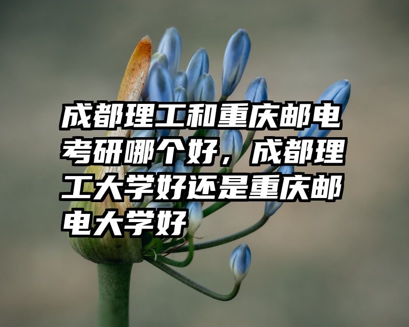 成都理工和重庆邮电考研哪个好，成都理工大学好还是重庆邮电大学好
