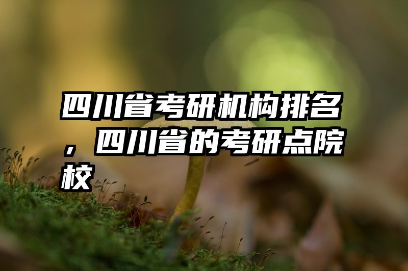 四川省考研机构排名，四川省的考研点院校