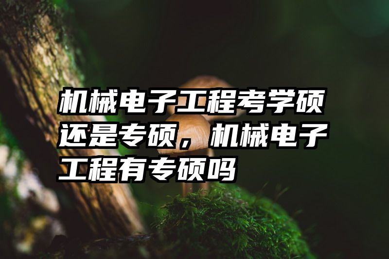 机械电子工程考学硕还是专硕，机械电子工程有专硕吗