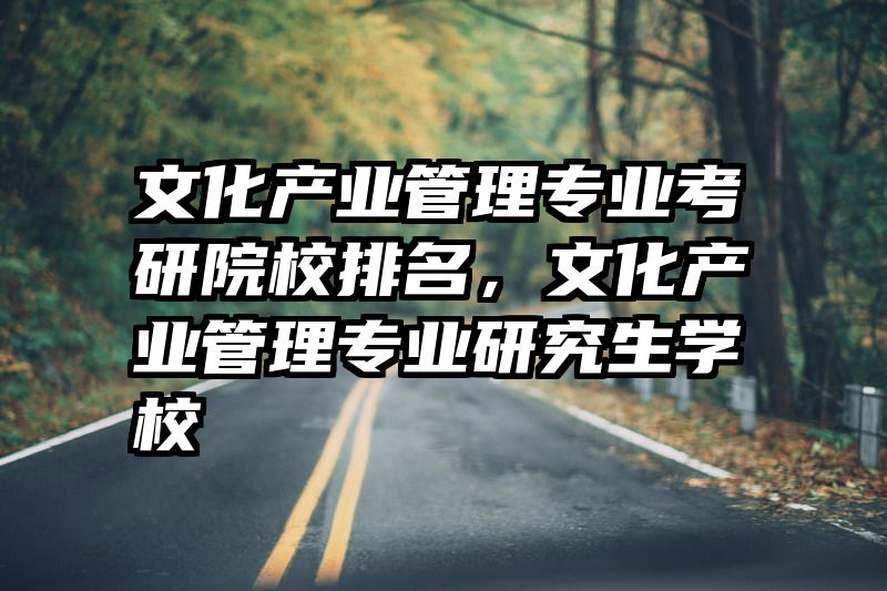 文化产业管理专业考研院校排名，文化产业管理专业研究生学校