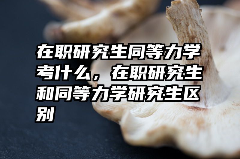 在职研究生同等力学考什么，在职研究生和同等力学研究生区别